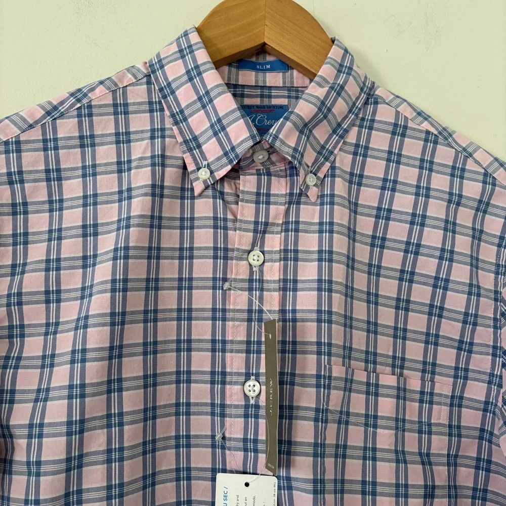 J. Crew NWT Cool-Max Button-Up Shirt – Size Small Soft Stretch Performance Plaid